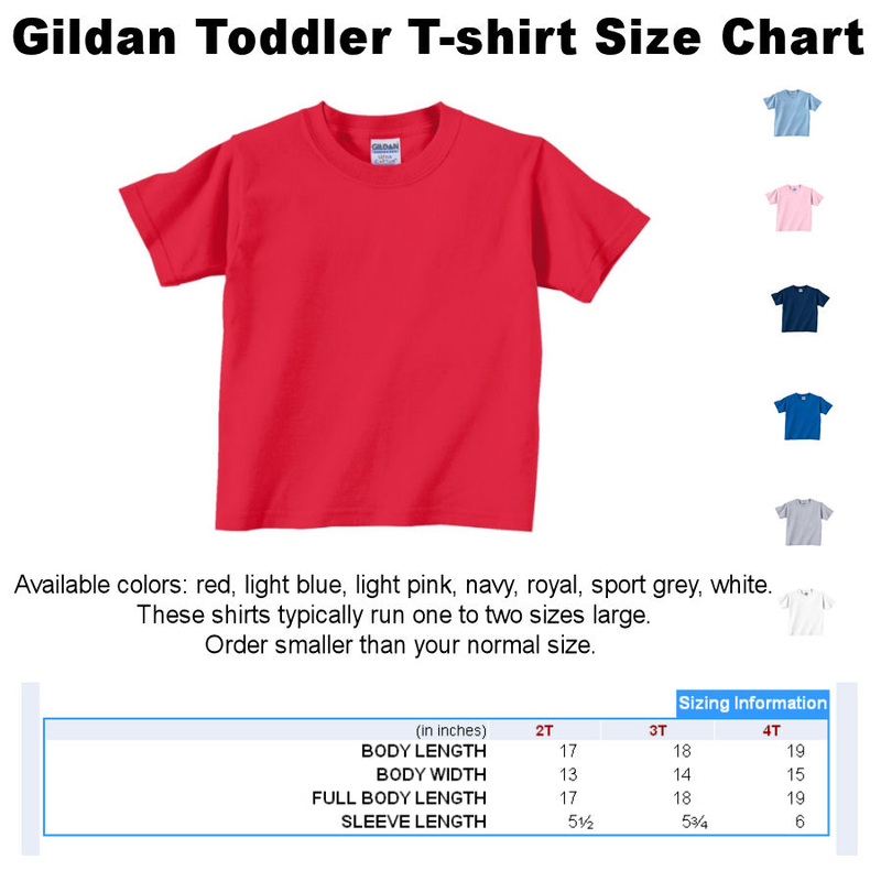 Gildan Youth Size Chart Age